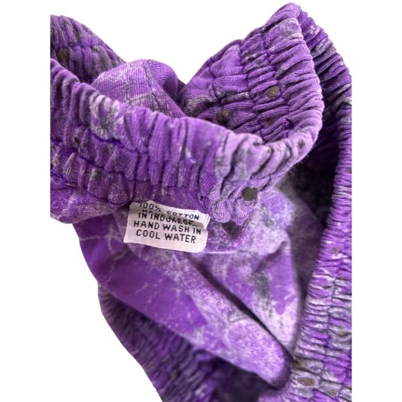 Purple Tie Dye Maxi Skirt Small 100% Cotton Textured Tassel Hippie Festival - Picture 5 of 6